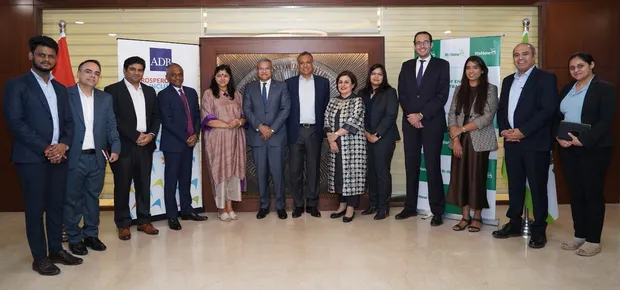 Mr. Sumant Sinha, Founder, Chairman and CEO of ReNew, and Mr. Bhargav Dasgupta, Vice-President for Market Solutions at ADB, following the signing of the financing agreements