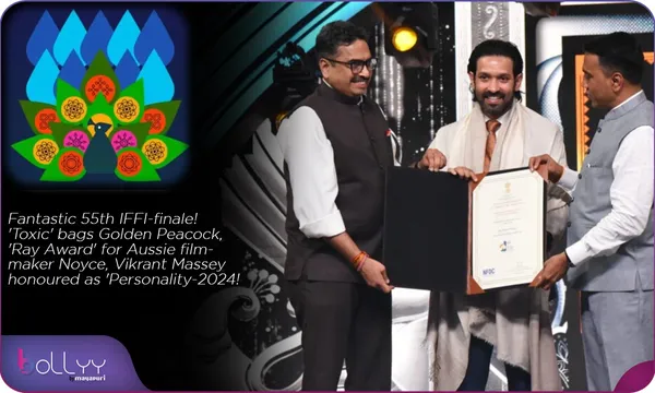 Fantastic 55th IFFI-finale! 'Toxic' bags Golden Peacock, 'Ray Award' for Aussie film-maker Noyce, Vikrant Massey honoured as 'Personality-2024! by Chaitanya Padukone