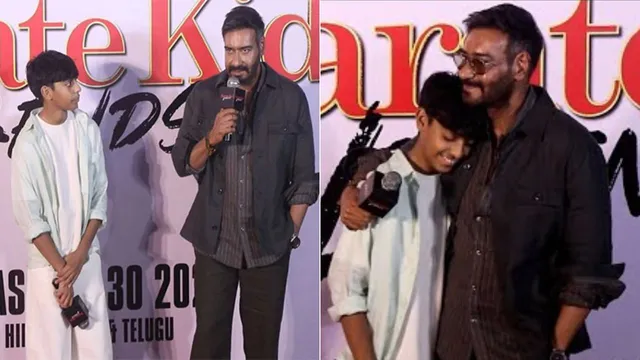 Singham' sirf ooparwala banaa sakta hai," reacts Ajay Devgn at star-beta Yug Devgan's grand trailer launch of Sony (SPEI)'s Karate Kid: Legends by Chaitanya Padukone