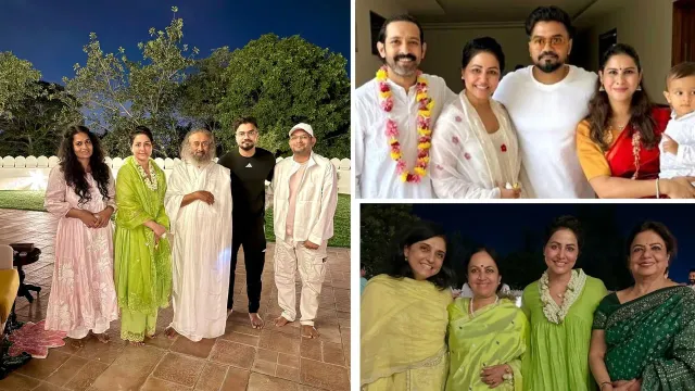 Vikrant Massey, Hina Khan & Madhu Chopra Visit Sri Sri Ravi Shankar's Ashram