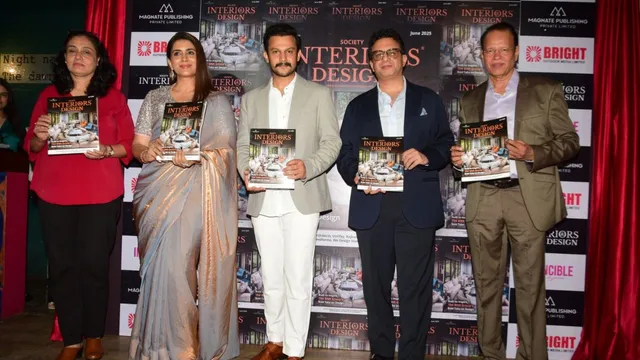 Celeb actors Sonali Kulkarni, Adinath Kothare launch 'Society Interiors & Design' cover at unveiling event! by Chaitanya Padukone