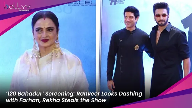 ‘120 Bahadur’ Screening: Ranveer Looks Dashing with Farhan, Rekha Steals the Show