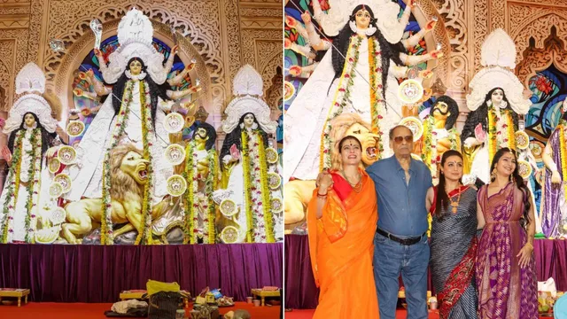 Divine spiritual grandeur marks Day One of Bombay Sarbojanin Durga Puja Samiti (77th year) with Kajol-Rani-Sharbani-Tanishaa! by Chaitanya Padukone