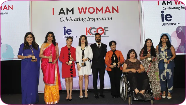 Feisty Richa Chadha honored with  "I Am Woman" prestigious KGEF-IE Award-celebrating womanhood, in the presence of  stars Madhoo Shah, Zayed Khan, Rohit Roy etc ! by Chaitanya Padukone