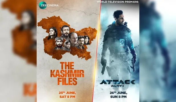 Zee Cinema brings World Television Premiere of the most talked about movie of the year ‘The Kashmir Files’ and sci-fi action thriller ‘Attack’