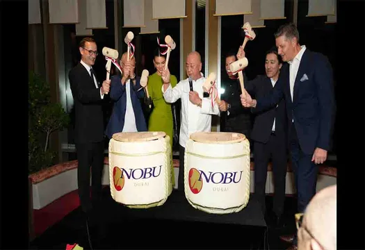 <strong>A Glimpse Inside The Star-Studded Grand Opening Of Nobu Dubai: Nobu Matsuhisa And Meir Teper Host Sake Ceremony To Inaugurate The Stylish New Venue</strong>