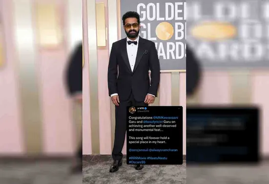 <strong>RRR creates HISTORY as Naatu Naatu earns Best Original Song nomination at the Oscars 2023, Man of Masses NTR Jr congratulates M.M Keeravaani and Chandra Bose !</strong>