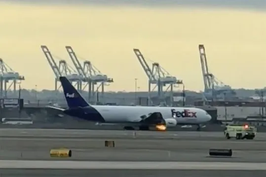 FedEx cargo plane catches fire mid-air after bird strike
