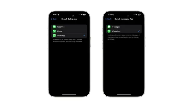 iPhone users can now use WhatsApp as their default calling and messaging app