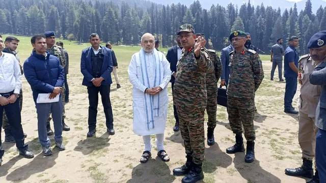 Home Minister Amit Shah arrives at Baisaran meadow, where tourists were killed