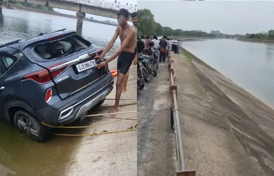 Two Dead, Two Missing After Car Plunges Into Canal Near Gandhinagar