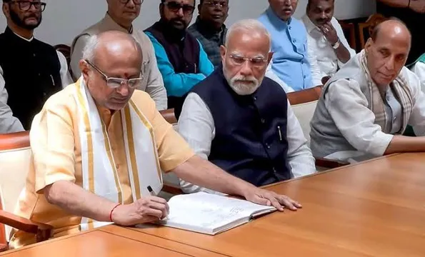 NDA’s VP Candidate C P Radhakrishnan files nomination, pays tributes at Prerna Sthal ahead of Sept 9 election