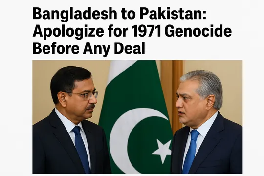 Bangladesh to Pakistan: Apologize for 1971 Genocide Before Any Deal