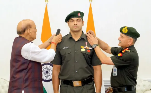 Olympic Champion Neeraj Chopra Conferred Honorary Lieutenant Colonel Rank in Indian Army