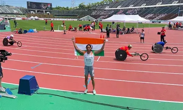India’s Deepthi Jeevanji smashes World Record in Women’s 400 meter event to win gold medal at World Para Atheltics Championships in Kobe, Japan