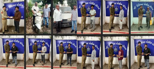 ભરૂચ: સી ડિવિઝન પોલીસે તેરા તુજો અર્પણ અંતર્ગત ગુમ- ચોરી થયેલ  મોબાઈલ અને વાહનો મૂળ માલિકોને પરત કર્યા