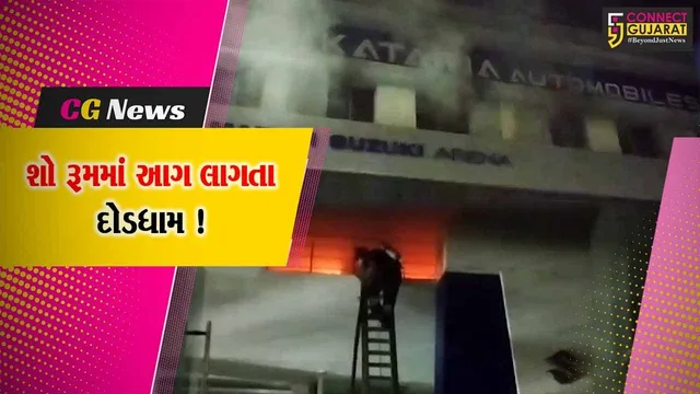 વડોદરા: મકરપુરામાં ઓટોમોબાઇલના શો રૂમમાં આગ, શ્રમિકોનો આબાદ બચાવ