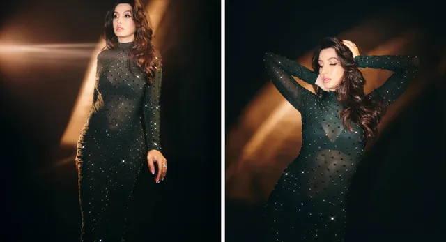 Nora Fatehi Photos:ब्लैक ट्रांसपेरेंट गाउन में नोरा़ फतेही ने बढ़ाई इंटरनेट की गर्मी, फोटोज़ हुईं वायरल
