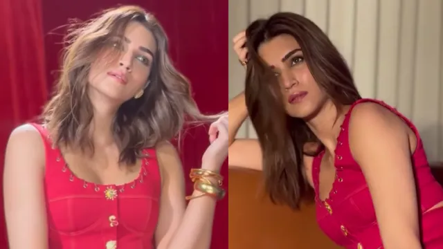 कृति सेनन ने रेड हॉट लुक में दिए सिजलिंग पोज