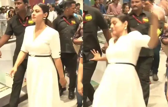 मॉल में चलते-चलते भीड़ में अचानक बुरी तरह गिर पड़ीं काजोल, देखें वीडियो