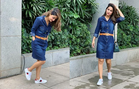 वन पिस ड्रेस में बेहद स्टाइलिश लग रही है हिना खान, शेयर की तस्वीरें