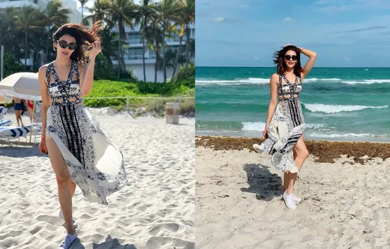 मियामी बीच पर मस्ती करते हुए करिश्मा तन्ना ने शेयर की तस्वीरें, दिखा सेक्सी लुक
