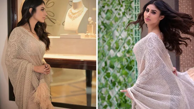 Mouni Roy Photos: गोल्डन साड़ी में मौनी रॉय ने दिए कातिलाना लुक्स, तस्वीरें देख फिदा हुए फैंस