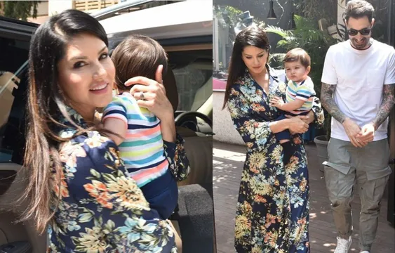 फैमली के साथ आउटिंग पर निकली सनी लियोन, जुड़वा बच्चों का दिखा क्यूट अंदाज