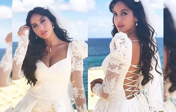 व्हाइट गाउन में नोरा फतेही का दिखा प्रिसेंस लुक, भारात के सेट से वायरल हुई तस्वीरें