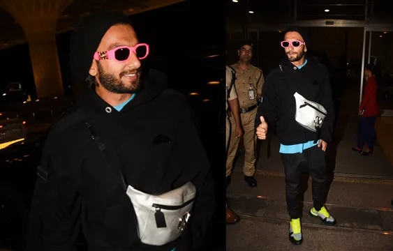 Ranveer Singh Airport Look / पिंक चश्मे से हरे जूतों तक...देखिए रणवीर सिंह का ये एयरपोर्ट लुक