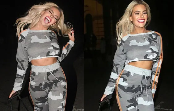 ट्रैक सूट में एलेक्जेंड्रा पैलेस में स्पॉट हुई मेगन बार्टन, कैमरे को देख जीभ निकाल कर दिए पोज