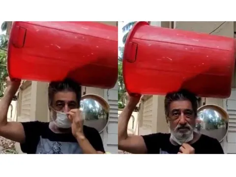 शक्ति कपूर का वीडियो वायरल, सिर पर रखा लाल रंग का बड़ा सा ड्रम, निकले दारू खरीदने