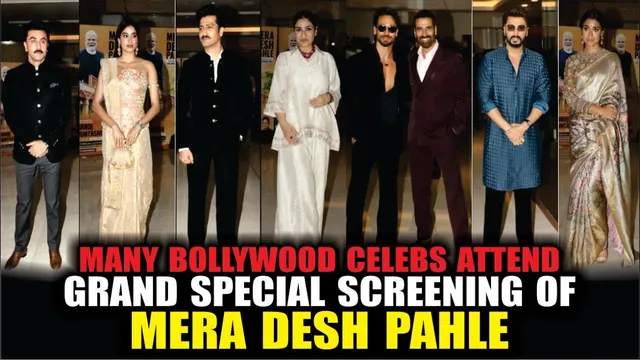 Akshay Kumar, Tiger Shroff, Ranbir Kapoor, Vicky Kaushal, Janhvi at the Screening Of MERA DESH PAHLE