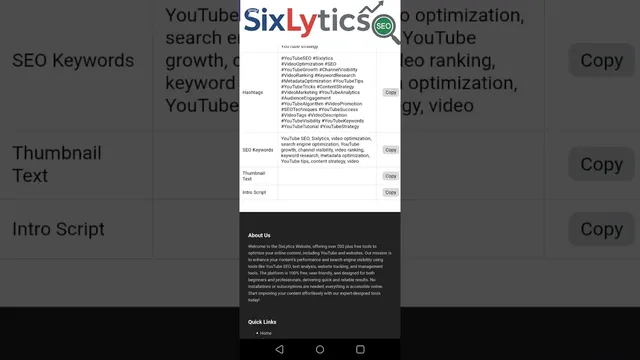 Rank Your YouTube Video on First Page | One Click SEO | SixLytics