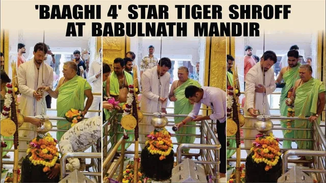'Baaghi 4' star Tiger Shroff seeks blessings at Babulnath Mandir | Tiger Shroff At Babulnath Temple