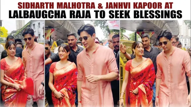 Sidharth Malhotra & Janhvi Kapoor Spotted At Lalbaugcha Raja To Seek Blessings | PARAM SUNDARI