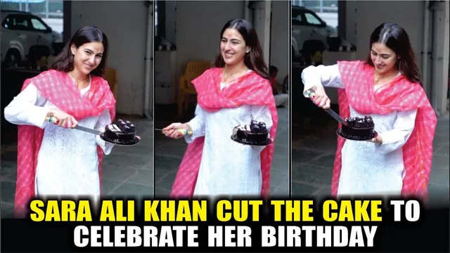 SARA ALI KHAN BIRTHDAY PARTY WITH MEDIA | SARA ALI KHAN CUT THE CAKE TO CELEBRATE HER BIRTHDAY