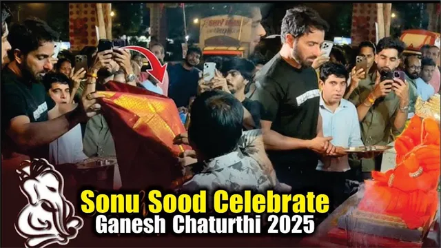 Sonu Sood & Son Ishant Sood Grand Welcome Ganpati Bappa 2025 At Home | Ganesh Chaturthi 2025
