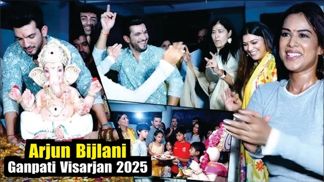 Arjun  Bijlani Ganpati Visarjan 2025 | Arjun Bijlani & Nia Sharma CRAZY Dance At Ganpati Visarjan