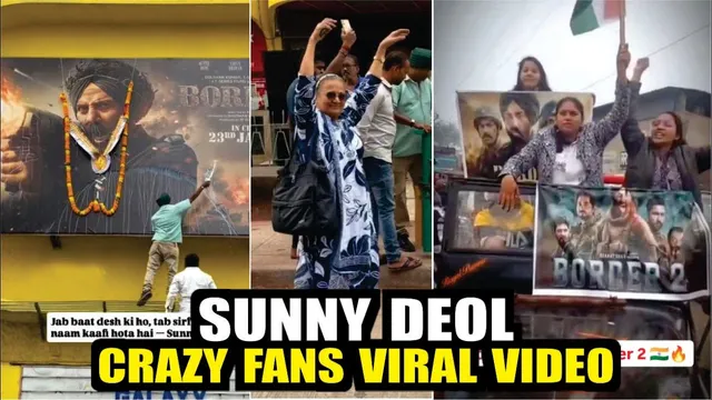 Sunny Deol Crazy Fans Viral Videos | Sunny Deol Fans Went Crazy Pouring Milk On The Border 2 Poster