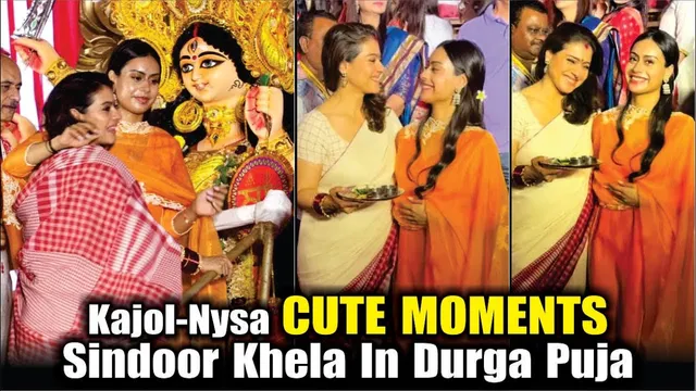 Kajol With Daughter Nysa Devgan Cute Moments At Sindoor Khela In Durga Puja | Durga Puja 2025