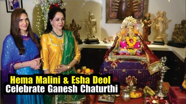 Hema Malini with Esha Deol celebrating GANESH CHATURTHI at their residence | GANESH CHATURTHI 2025