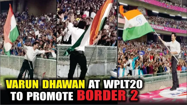 Varun Dhawan proudly holding the Tiranga at WPLT20 to Promote Border 2 | Varun Dhawan Played Cricket