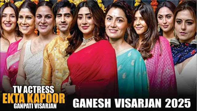 Ekta Kapoor Ganpati Visarjan 2025 | Many TV celebrities Arrive at Ekta Kapoor Ganpati Visarjan 2025