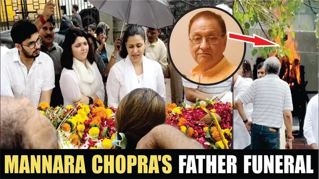 Mannara Chopra's Father Raman Rai Handa Funeral | Mannara Chopra's Father Funeral | Mannara Chopra