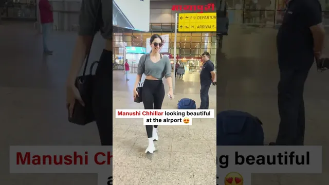 Manushi Chillar spotted at the airport serving elegance at ever step