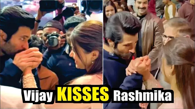 Vijay Deverakonda KISSES Rashmika Mandanna's Hands At Event I The Girlfriend Success Party Video