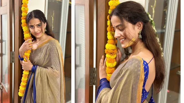 దీపావళి స్పెషల్.. ట్రెడిషనల్ లుక్ లో 'బేబీ' హీరోయిన్, ఫోటోలు వైరల్