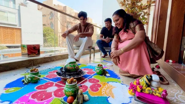 సంక్రాంతి ముగ్గులు వేసిన ఎమ్మెల్సీ కవిత-PHOTOS