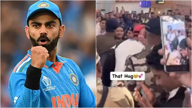 Virat Kohli: లక్కీ లేడీ.. ఎయిర్‌పోర్ట్‌లో ఆమెకు హగ్ ఇచ్చిన కోహ్లీ: వీడియో వైరల్!